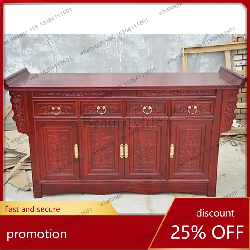 Solid Wood Offering TableAltar Incense Case Offering Table Household God Altar Buddha Table Chinese Style God of Wealth Table