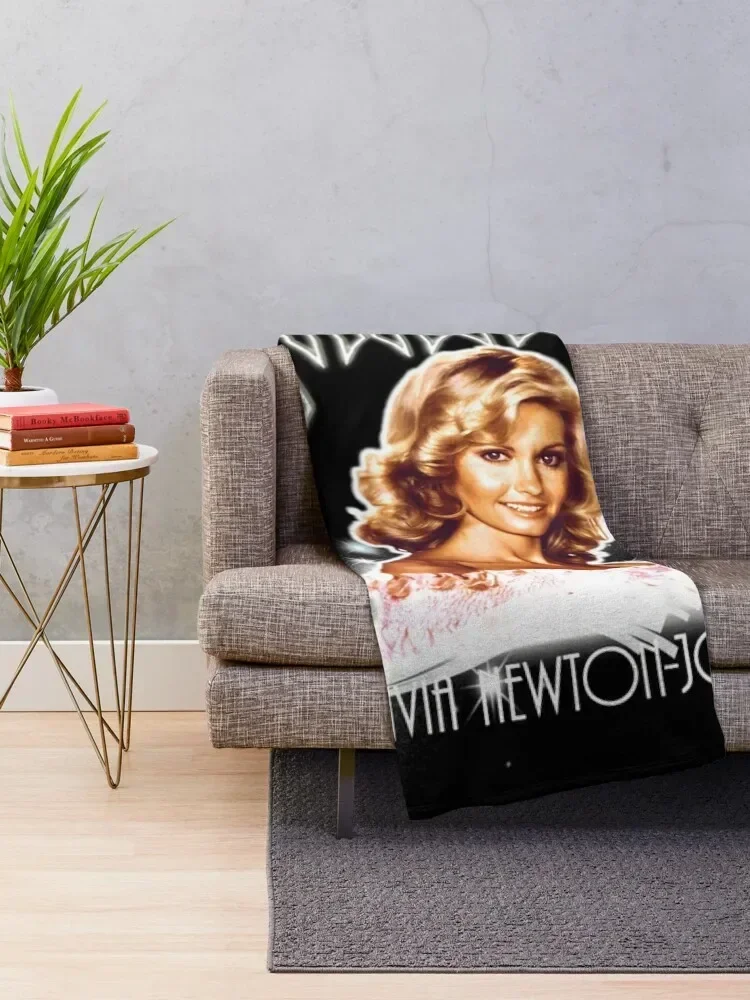 Olivia Newton-John - Xanadu - Million Lights Dancing Classic Throw Blanket Vintage Luxury Designer Blankets