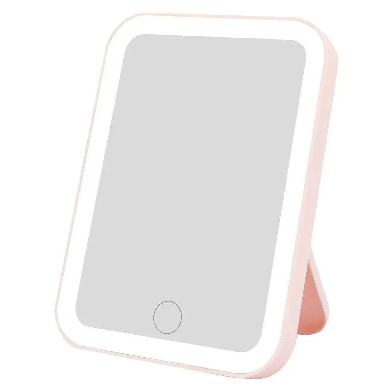 3 Brightness Dimming LED Vanity Mirror, Portable 3-Color Touch Screen Mirror with USB Rechargeable Function