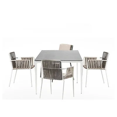 Villa courtyard outdoor rattan outdoor pendulum restaurant leisure balcony table and chairs three-piece outdoor table and chairs