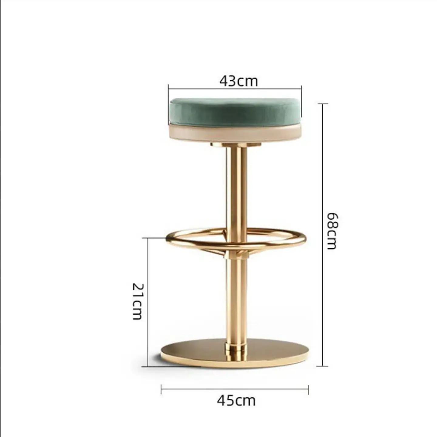 Solid Elegant Bar Chair Traditional Designer Stainless Steel Swivel Bar Chair Lightweight Outdoor Chaise Velour Home Furniture