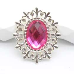 10pcs 24*28mm Oval Flat Alloy Rhinestone Button Headband Clothing Decoration Diy Romantic Wedding Decoration Crafts