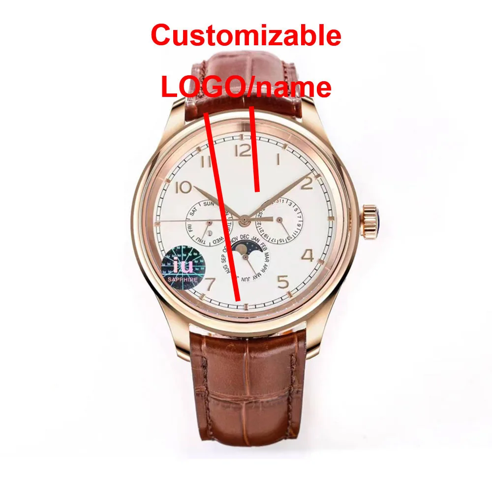 2025 ساعة جديدة قابلة للتخصيص كلاسيكية راقية ساعة ميكانيكية أوتوماتيكية بالكامل مقاومة للماء ساعة رجالي عصرية سلسلة ثلاث عيون #1