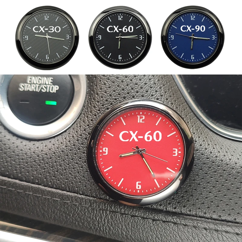 1 PCS Car Decoration Clock Watch For Mazda CX-30 SUV CX-60 PHEV CX-90 2019 2020 2021 2022 2023 2024 Car Electronic Quartz Watch