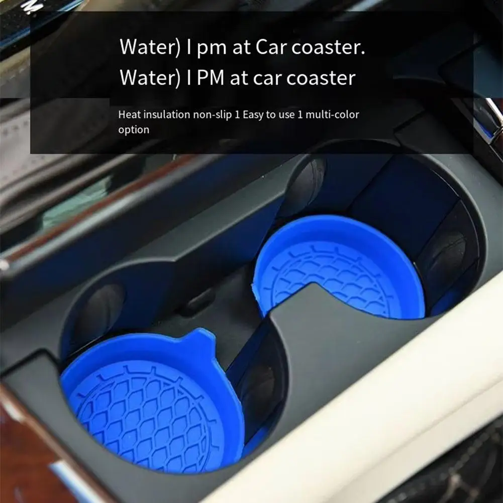 2PCS Car Cup Holder Silicone Non-slip Sift-Proof Saucer Car Interior Accessories Suitable For 7cm Diameter