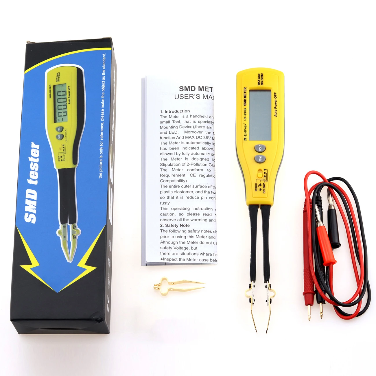Imagem -06 - Holdpeak-profissional Multímetro Digital Tester Inteligente Smd Medidor Handheld Resistência Capacitância 4000 Contagens Tester 990b