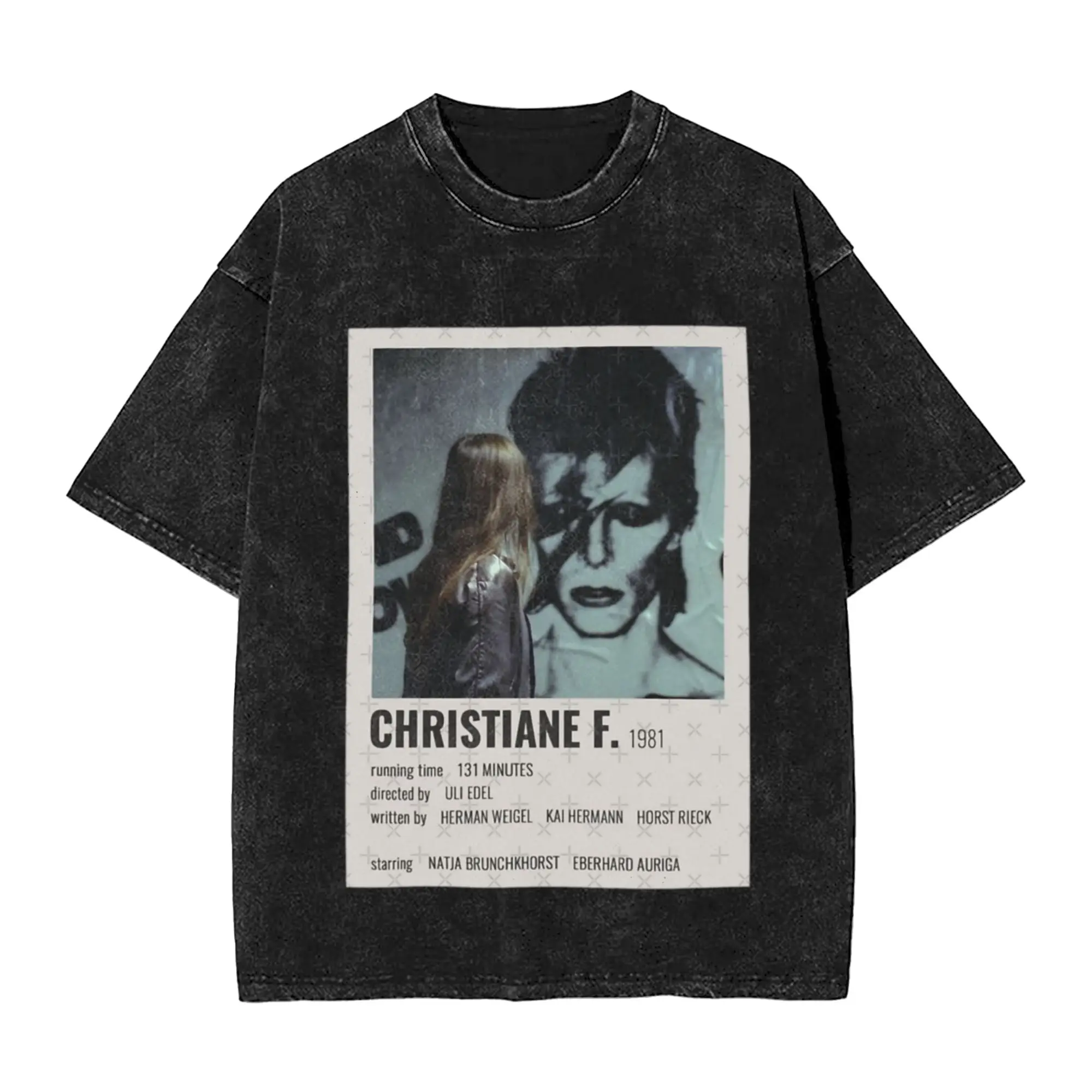 Christiane F Classic Chic A T-Shirt Oversized Short Sleeve Men's Women's Cotton Tees Tops