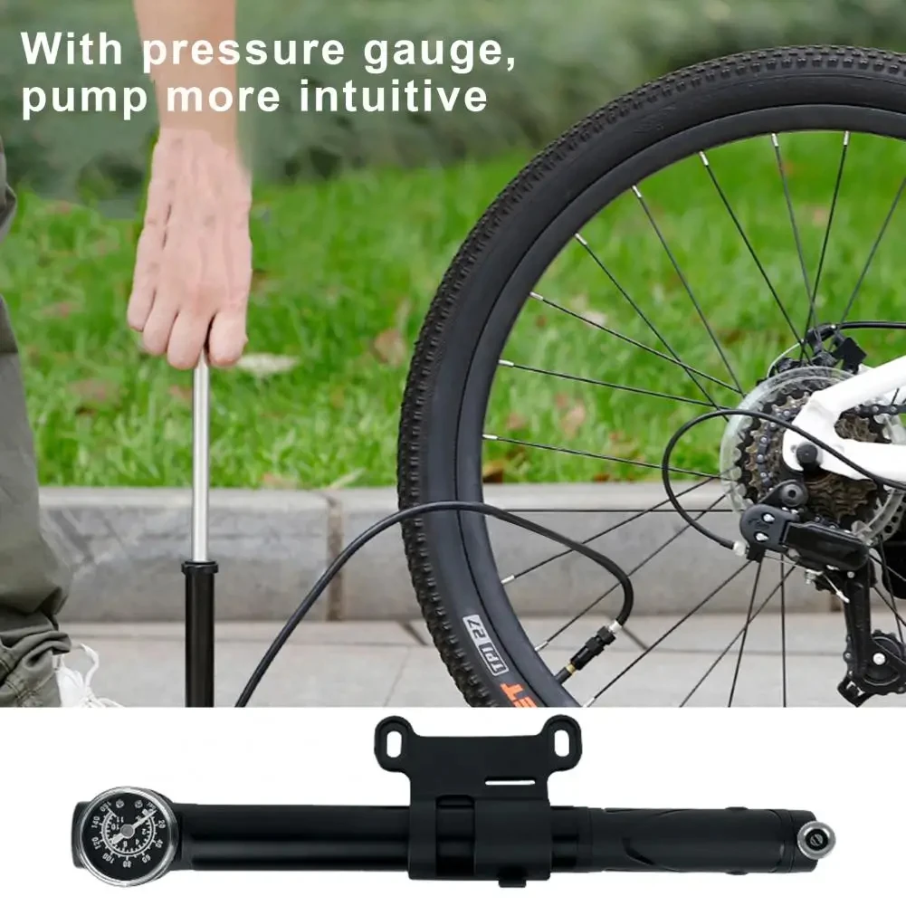 Fahrradpumpe, tragbare Hochdruck-Fahrradpumpe mit Manometer für universelles Handreifenfüller, leichtes Fahrradzubehör