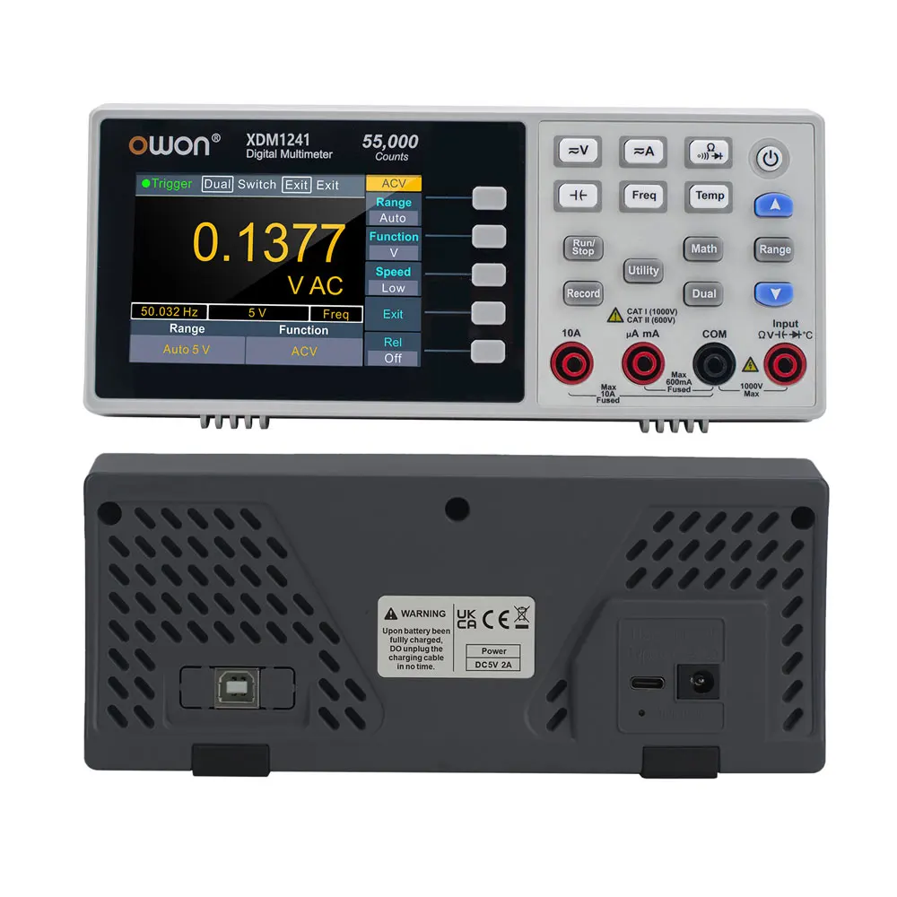 Owon XDM1241 Multimetro digitale ricaricabile 55000 conteggi Misuratore universale a vero RMS ad alta precisione