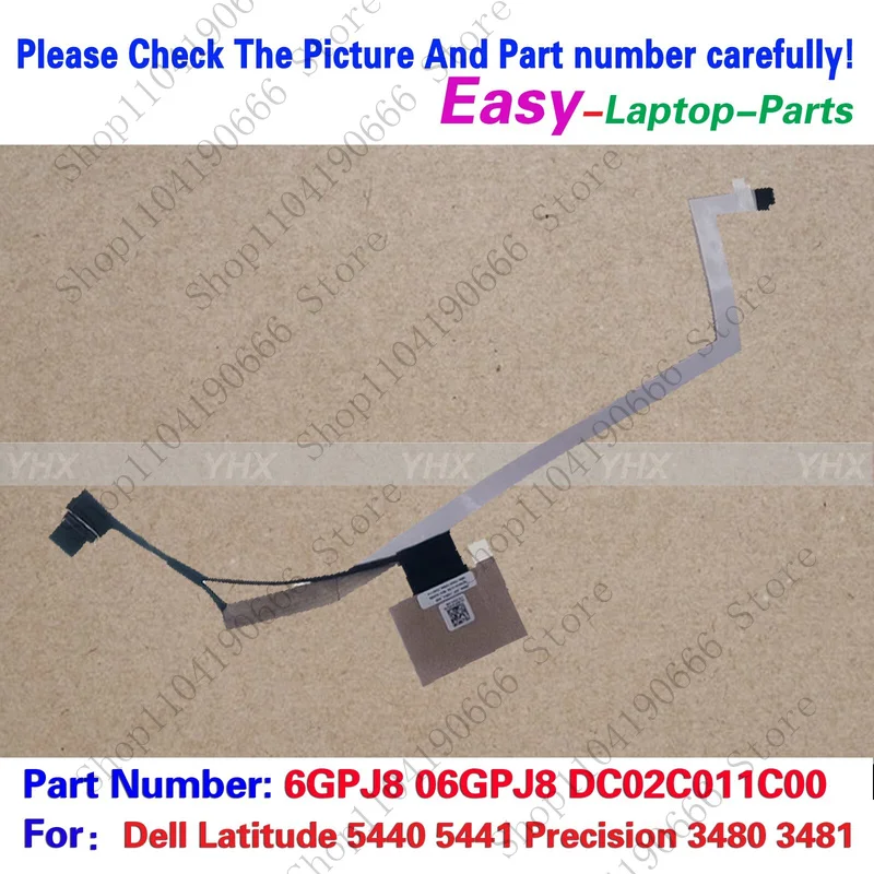 

+ компоненты ноутбука, новинка для Dell Latitude 5440 5441 Precision 3480 3481, кабель RGB EDP 6GPJ8 06GPJ8.++