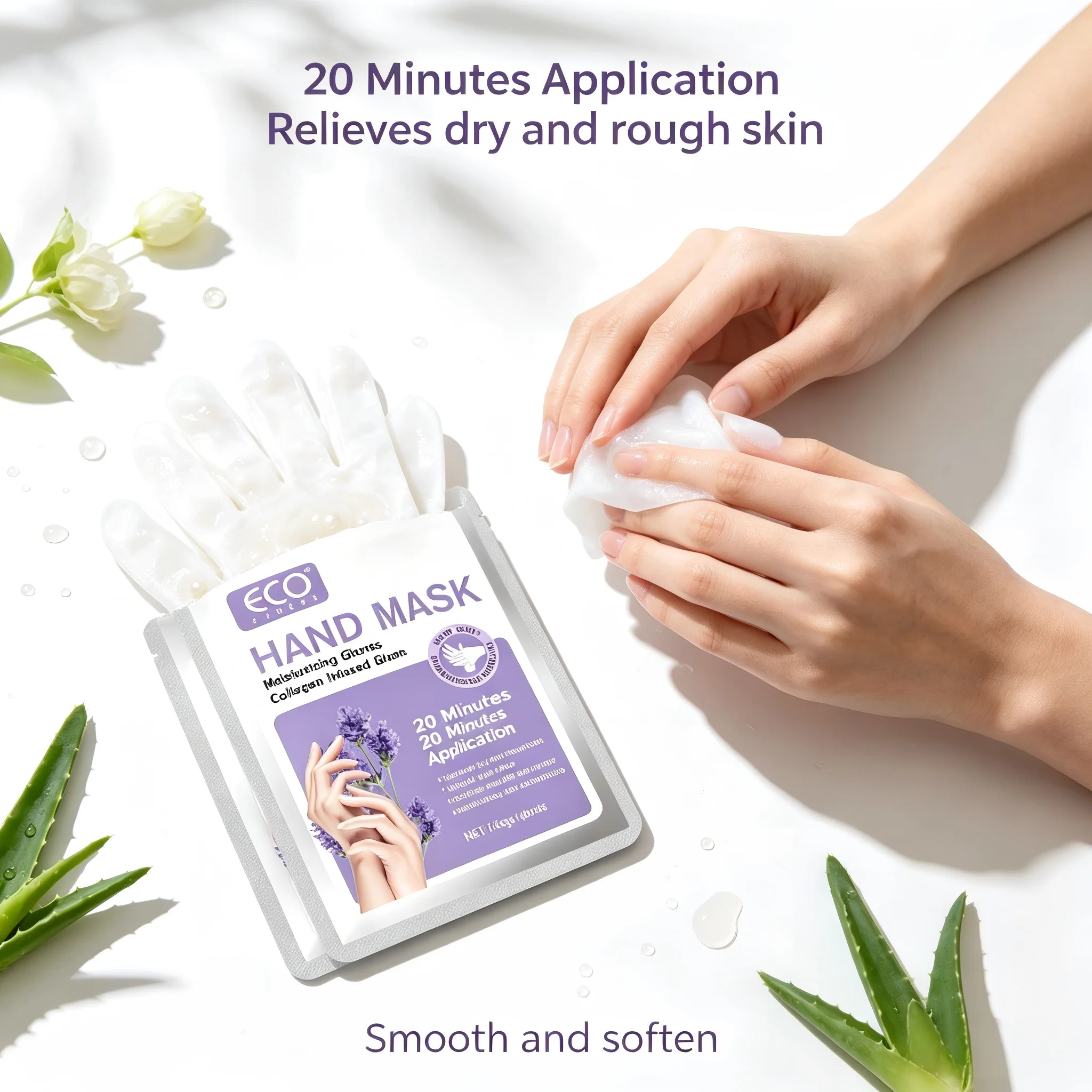 

Popular 3Pcs Lavender Hand Mask Gloves Moisturizing Hydrating Spa Treatment for Dry Hands Unisex Beauty Gift Soft Hands Fast Results