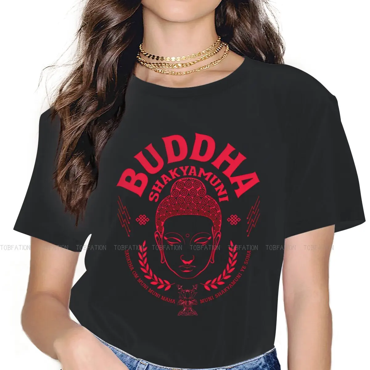 

Футболка Shakyamuni 4XL 5XL с изображением Будды, Восточной таинственной культуры, Оригинальная футболка, топы для девушек, новый дизайн, Большая распродажа