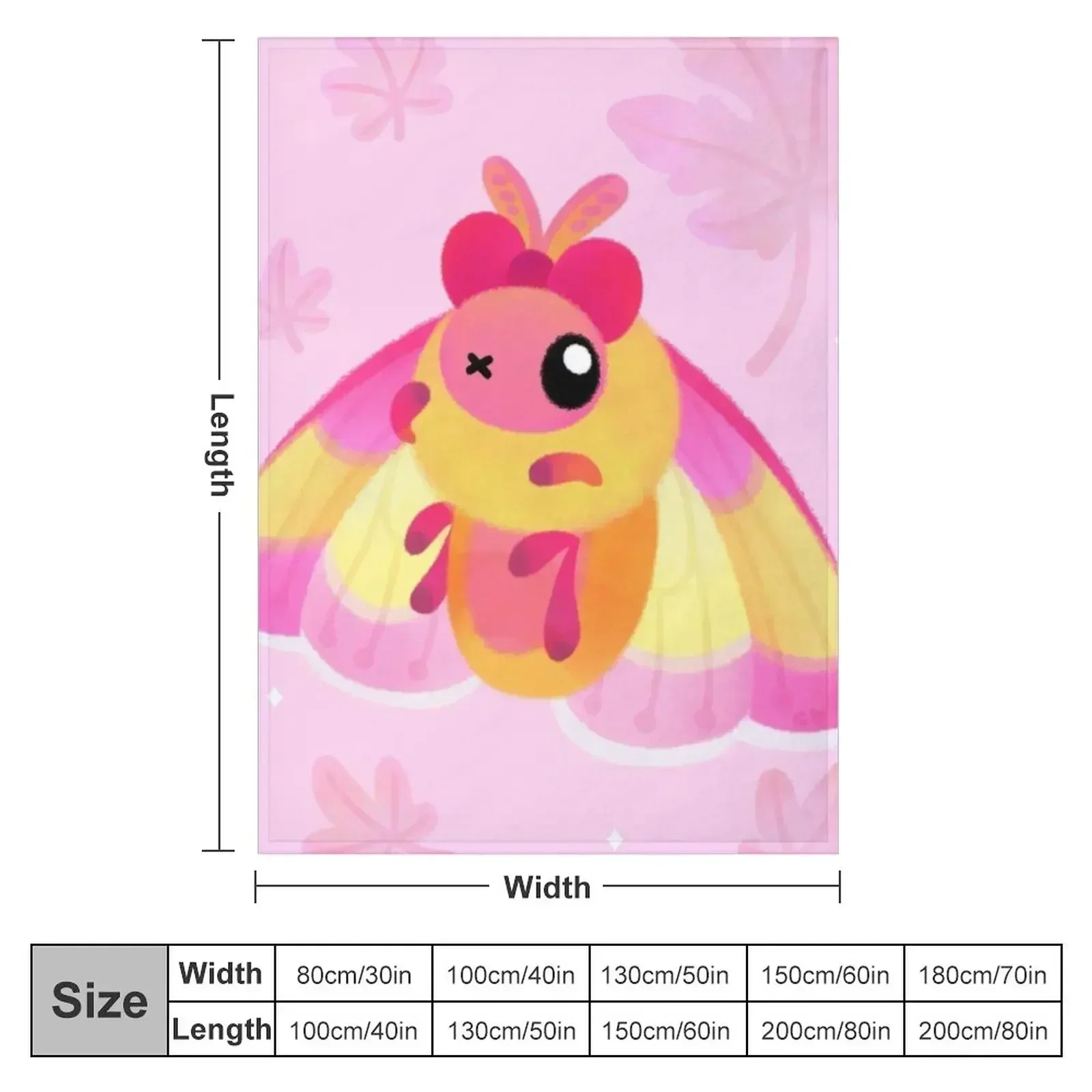 Rosy Maple Moth Throw Blanket couch cozy soft plush fuzzy picnic outdoor blanket