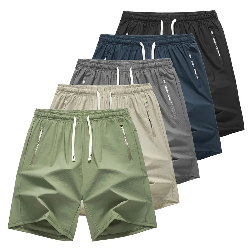 

Summer Mens Fitness Shorts Lightweight Casual Pocket Shorts Basic Solid Color Streetwear Short Pants Male Jogging Beach Shorts