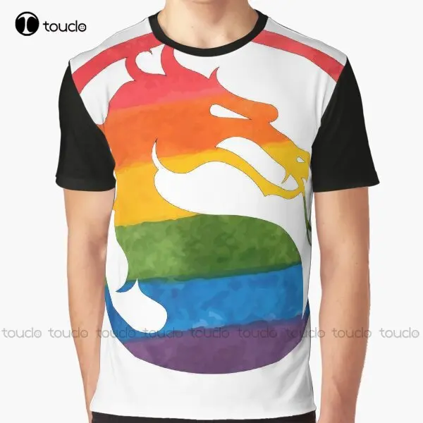 Mortal Kombat Pride Month Dragon Logo Shirt Graphic T-Shirt Custom Aldult Teen Unisex Digital Printing Tee Shirts Christmas Gift