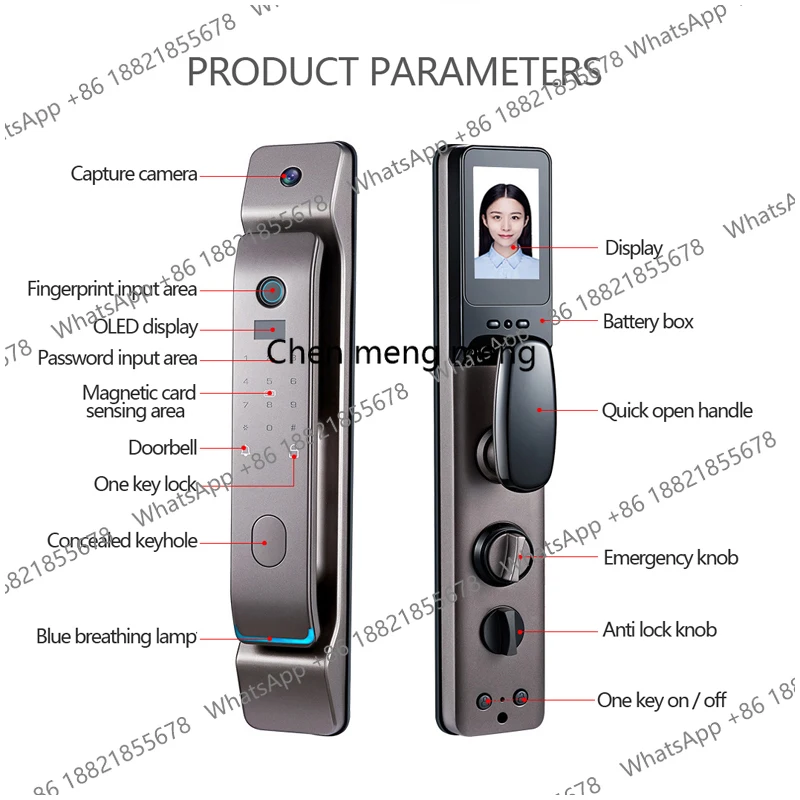 Automatic Fingerprint Lock Anti-theft Door Password Intelligent Lock 3D Face Recognition Lock