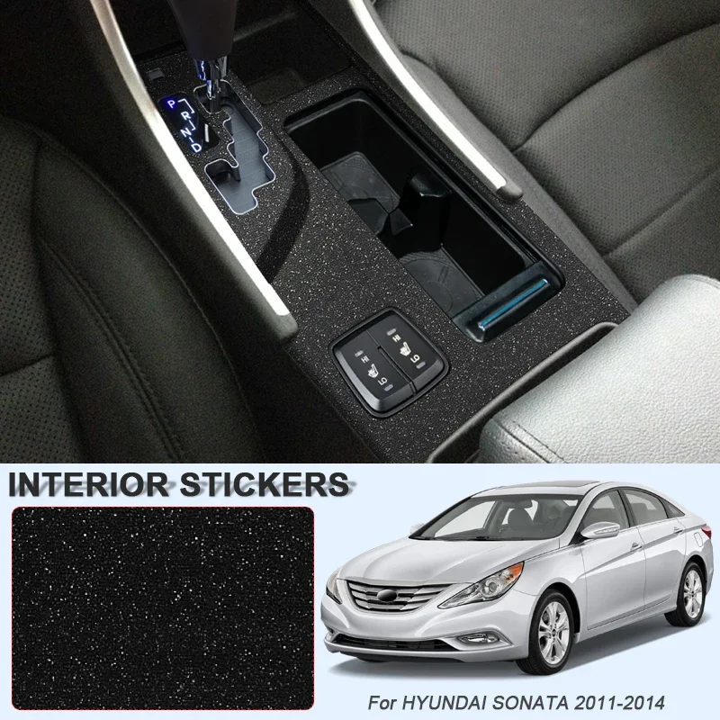 Car Carbon Black Interior Sticker Lifting Window Panel Decal Gear Door Protective Film Accessor For Hyundai SONATA 2011-2014 LHD