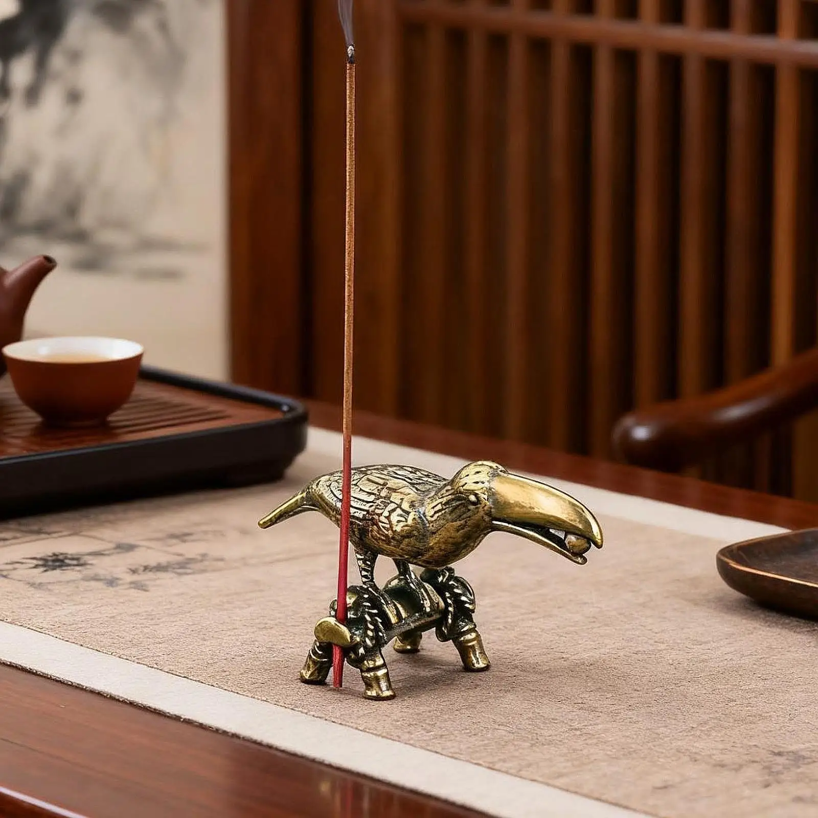 Animal Holder Parrot Statue Sculpture Miniature Burner for Meditation Yoga Hotel Bedroom Housewarming Gift