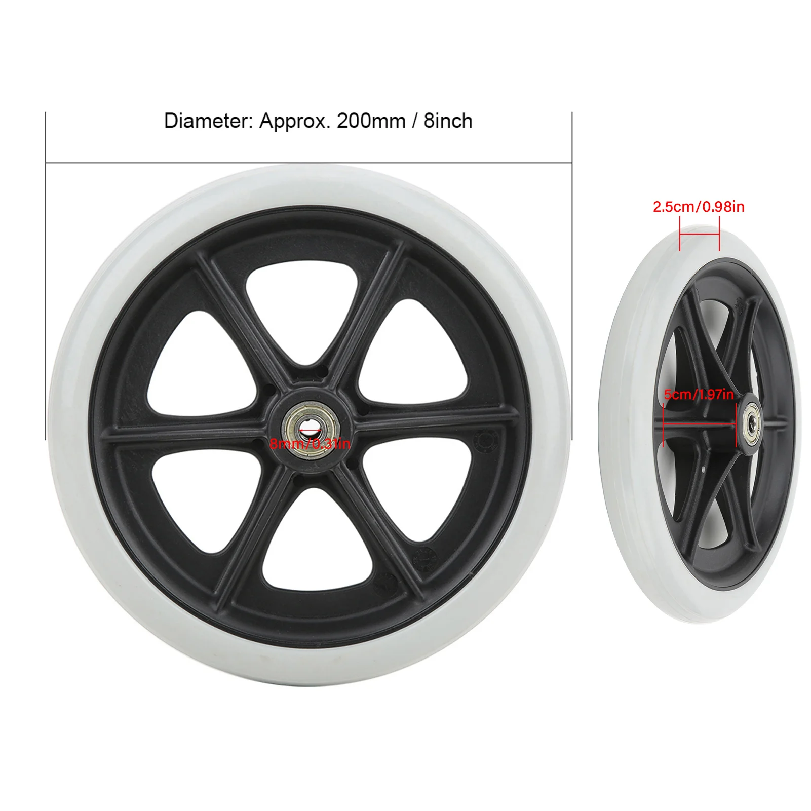8 بوصة كرسي متحرك عجلات أمامية عجلات المعاقين ملحقات الكراسي المتحركة عجلات كرسي متحرك عجلات كرسي متحرك عجلات كرسي متحرك