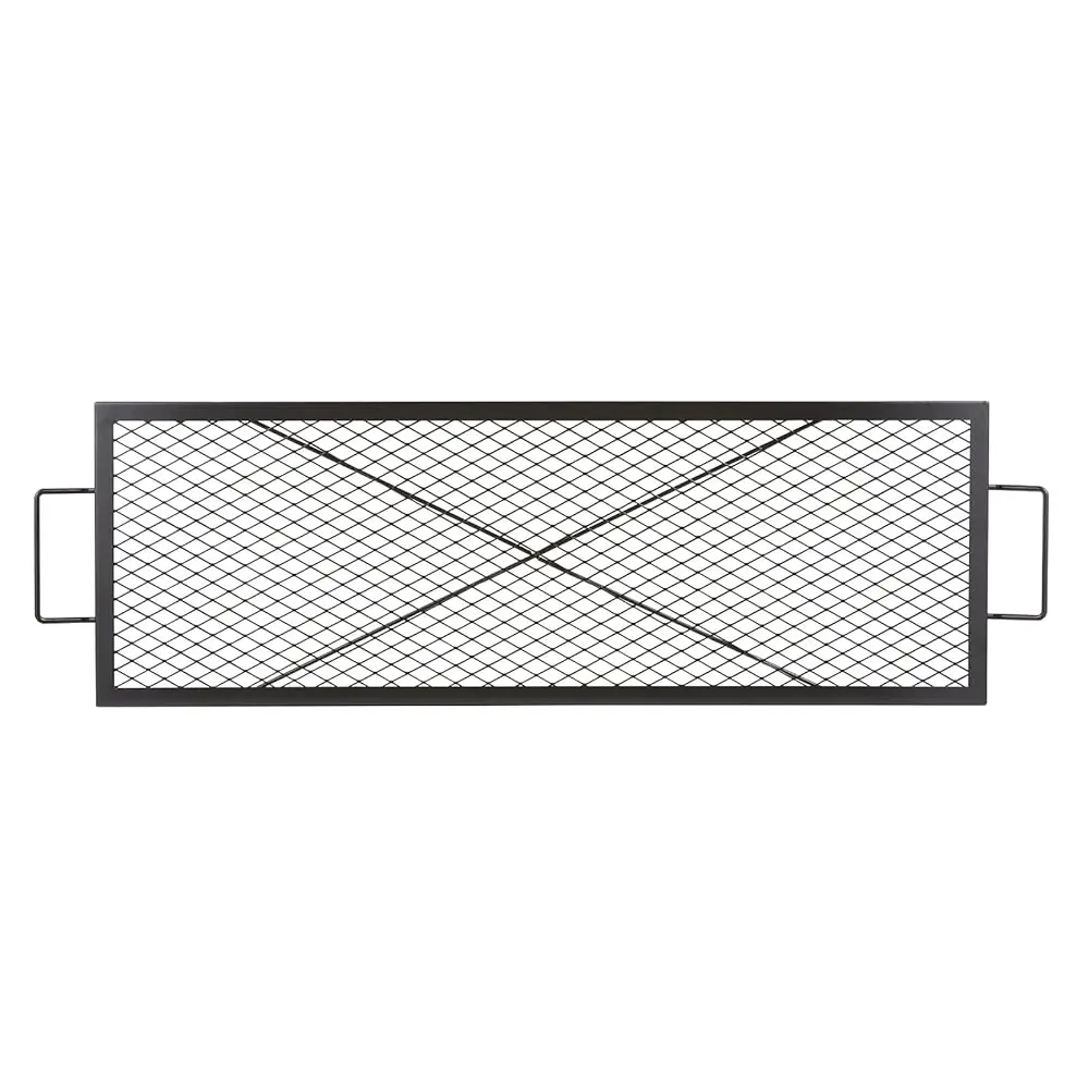 

Прямоугольная решетка для костра X-Marks, прочная стальная решетка для гриля и барбекю с ручкой и опорой X-образной формы