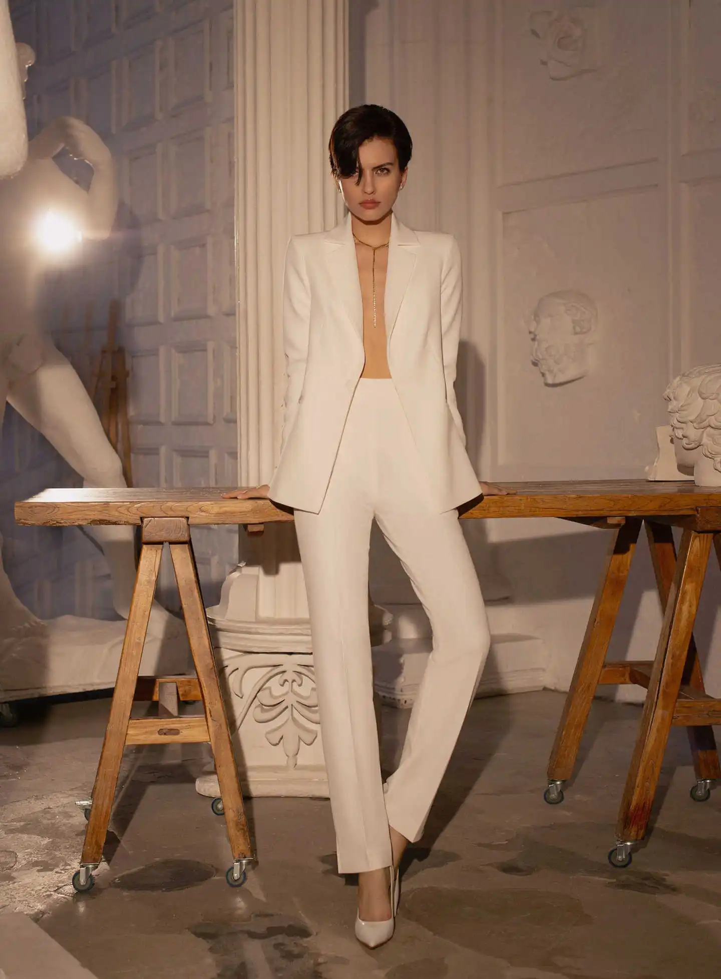 Women 2 Piece Pants Suit Peak Lapel Blazer Straight Leg Trousers Formal Business Cocktail Outfit Vestido De Fiesta Customized