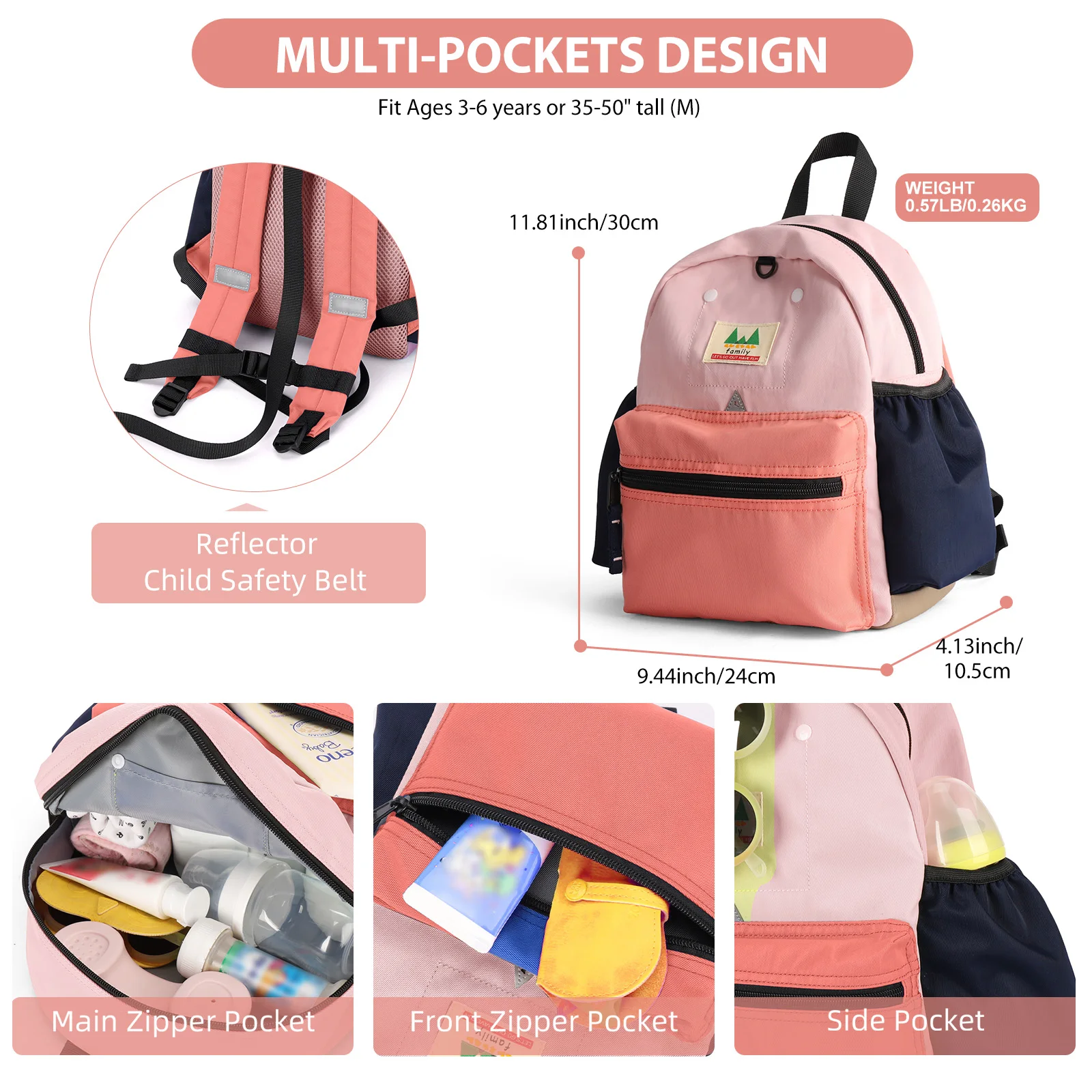 Children's Backpack Boys Girls Little Kids Backpack Bag Cute Cartoon Kindergarten Backpack 2-6 Years Old Kid Bookbag, School Bag view 3