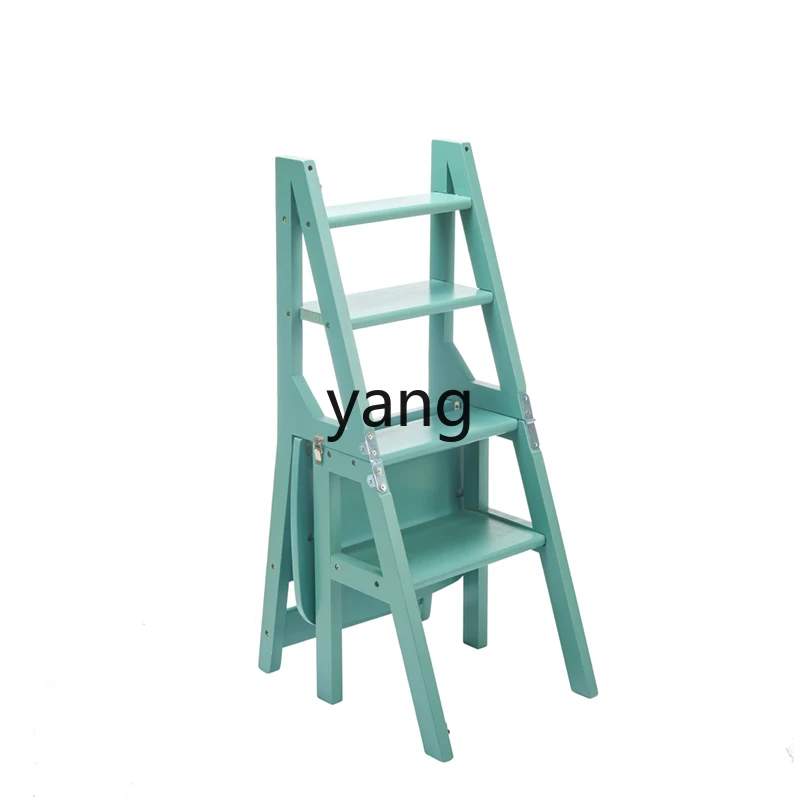 LMM solid wood household folding dual-purpose staircase chair stool, solid wood folding ladder