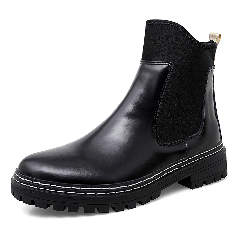

COZOK 2025 Autumn Winter Chelsea boots Men's high tops British style men's winter plus vintage mid-top snow cotton-padded ankle
