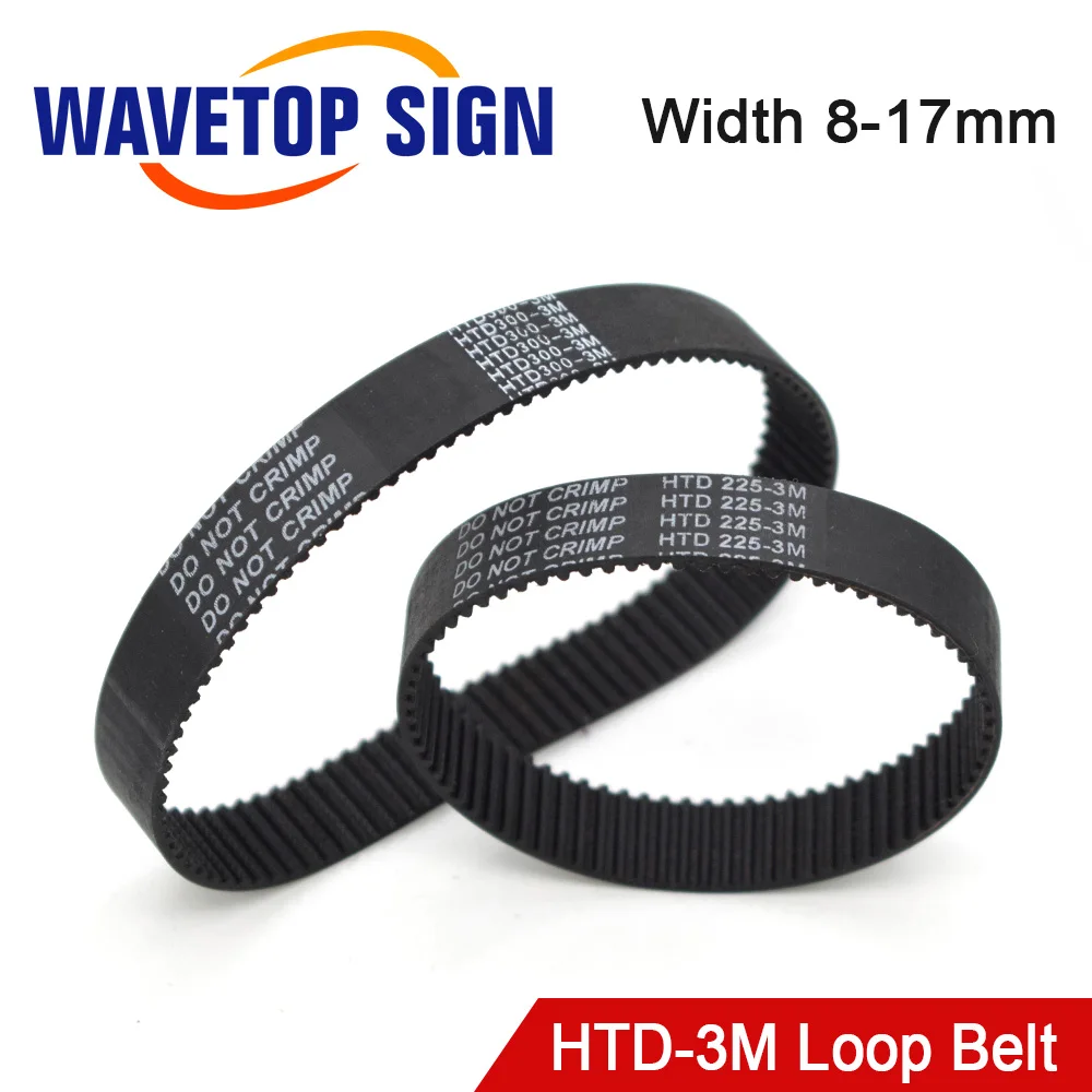 WaveTopSign HTD 3M Closed Loop Timing Belt Transmission Belts Perimeter 225 228 255 267 300 324 330 354mm Width 8 9 10 15 17mm