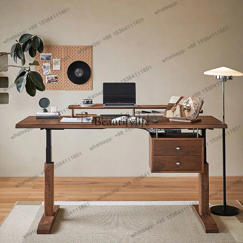 

FG10*North American black walnut electric lifting desk intelligent solid wood office computer workbench