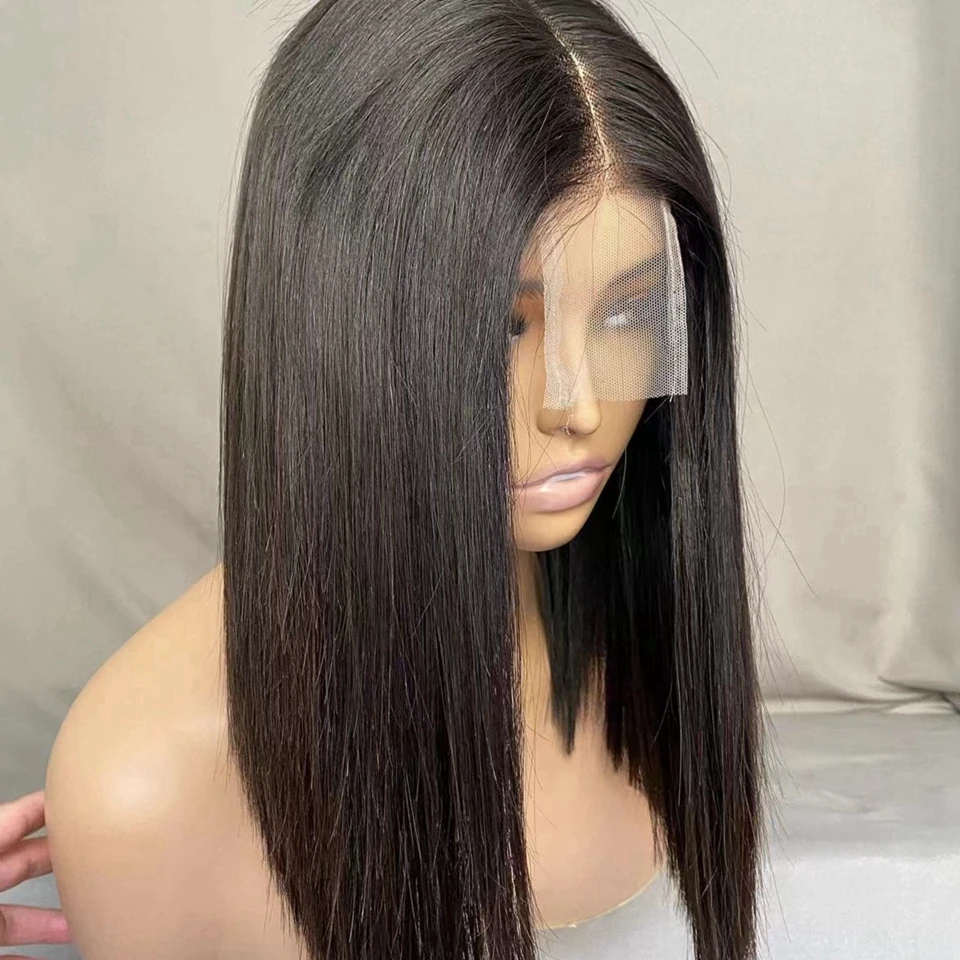 Alipretty Wholesale Kim K Short Bob Wigs 2x6 HD Lace Closure Wig Straight Deep Part Bob Wig 2x6 Transparent Lace Human Hair