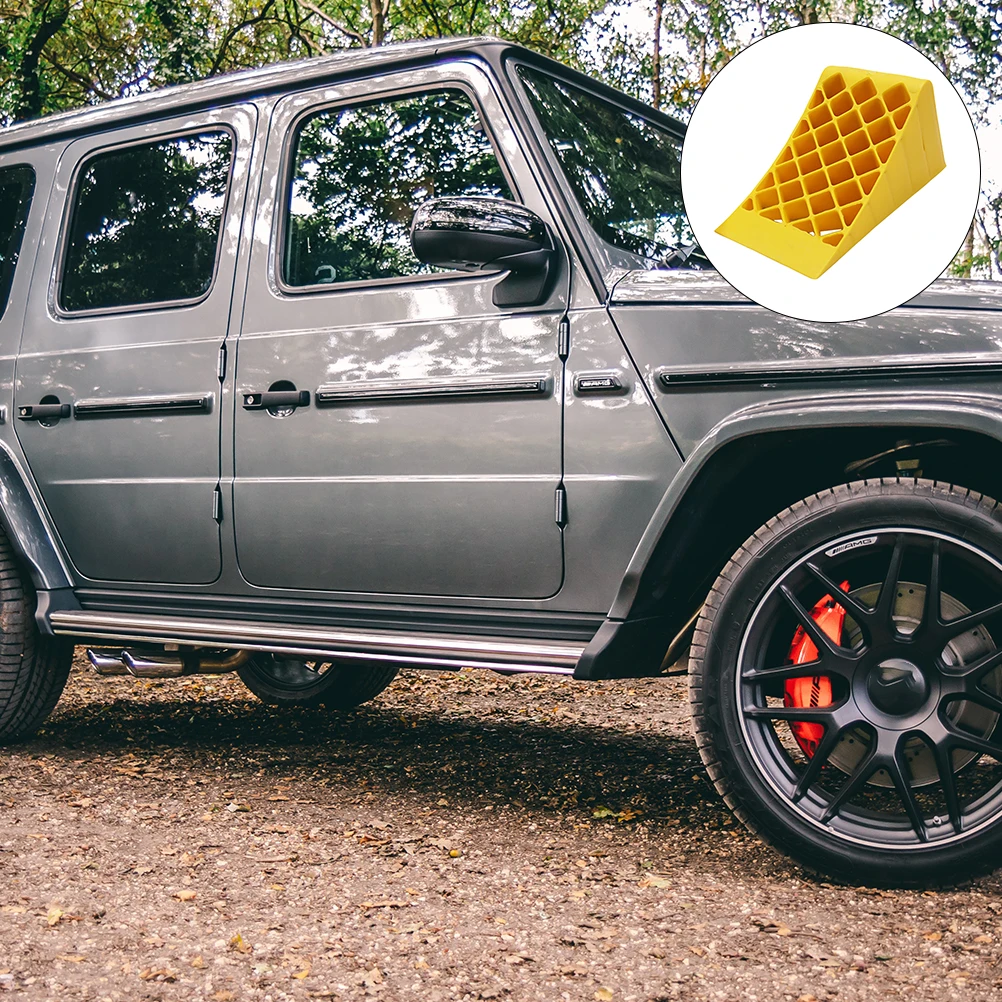 

1pc Plastic Wheel Chock Strong Durable Car Stopper Slip Resistant Heavy Duty Vehicle Block Motorhome Camper Tire Wedge Yellow