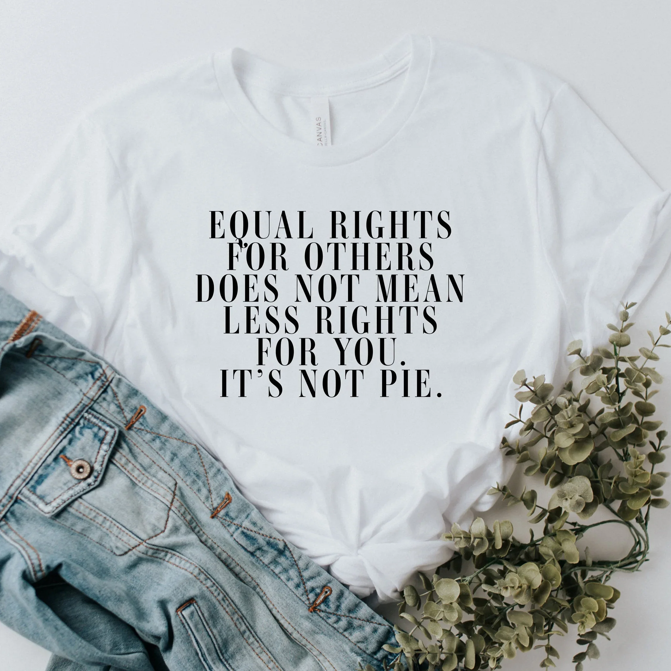 Women T Shirt Equal Rights for Others Does Not Mean Fewer Print Casual Ladies Basic O-collar Short Sleeved Girl Fashion Clothing