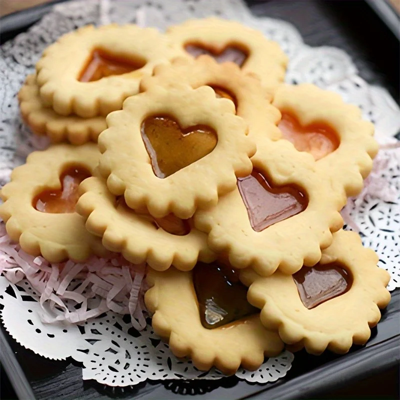 2pcs, Stainless Steel Cookie Cutters, Flower Heart Shape Candy Mold, Biscuit Molds, Cake Decorating Molds, Baking Tools