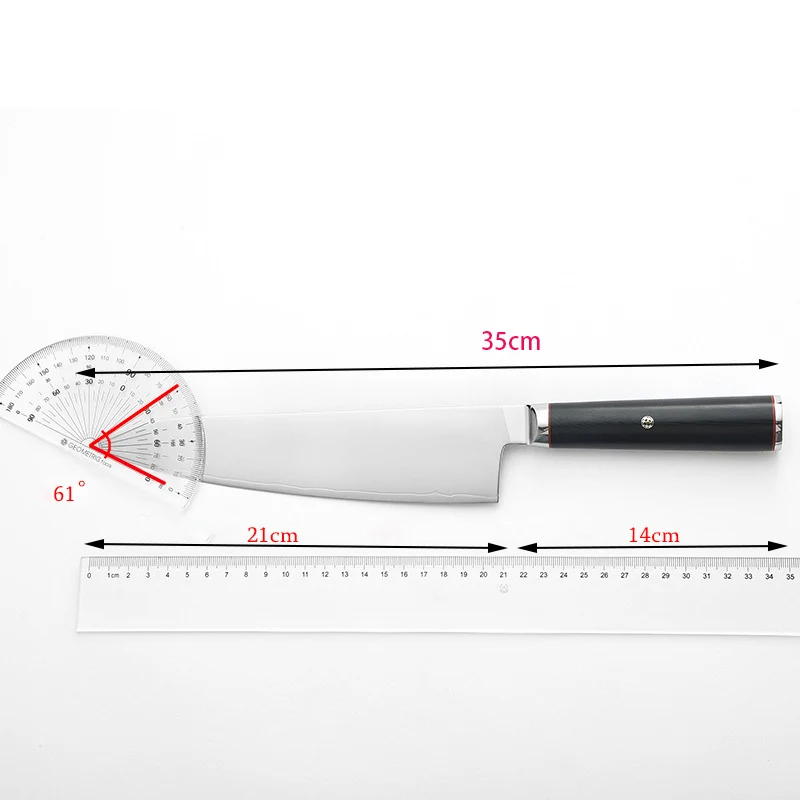 8.3 Inch Chef Knife 3-layers Clad Steel Blade G10 Handle Slicing Vegetables Cleaver Meat Professional Japanese Kitchen Knife