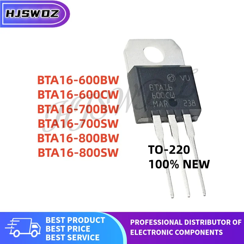 10PCS/LOT BTA16-800BW BTA16-800SW BTA16-700BW BTA16-600CW BTA16-700SW BTA16-600BW BTA16 TO-220 Bidirectional thyristor