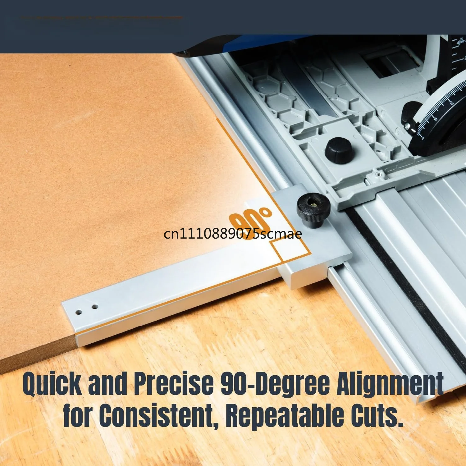 Track Saw Rail Square, 90 ° Right Angle Rail Protractor, -60 ° to 60 ° Adjustable Square Rail