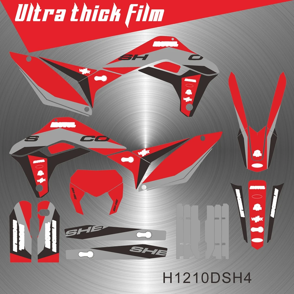 Pour SHERCO SE SEF 125 250 300 450 500 2017 2018 2019 2020 2021 2022 2023 2024 décalcomanies graphiques Kit complet H1210DSH