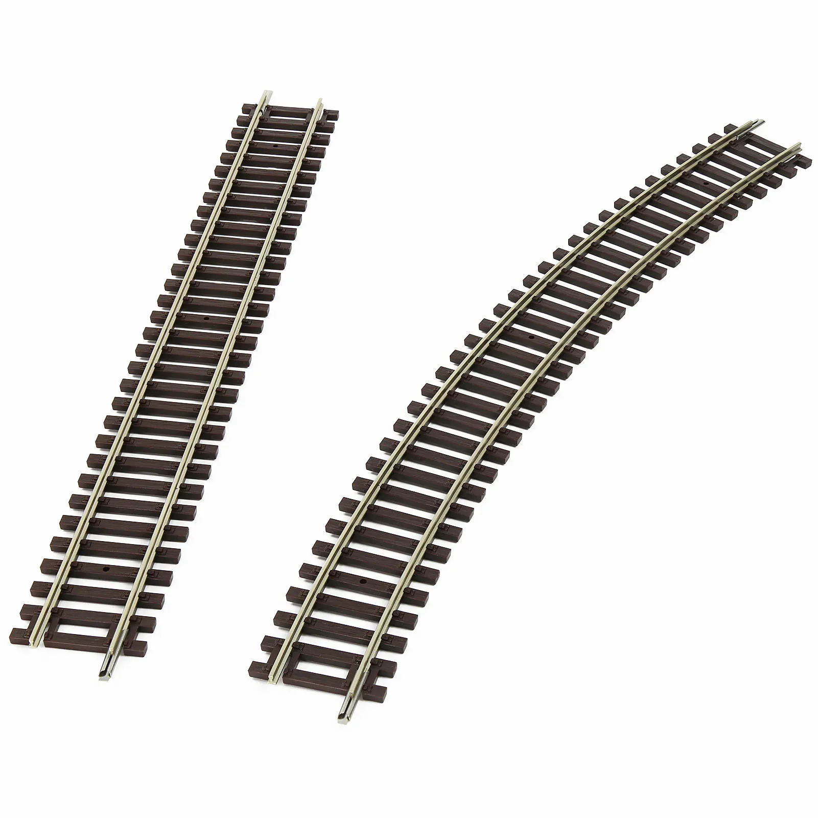 Evemodel 6pcs HO Scale 1:87 Railroad Tracks with Sleeper Copper–nickel Rails Curved Straight for Model Trains