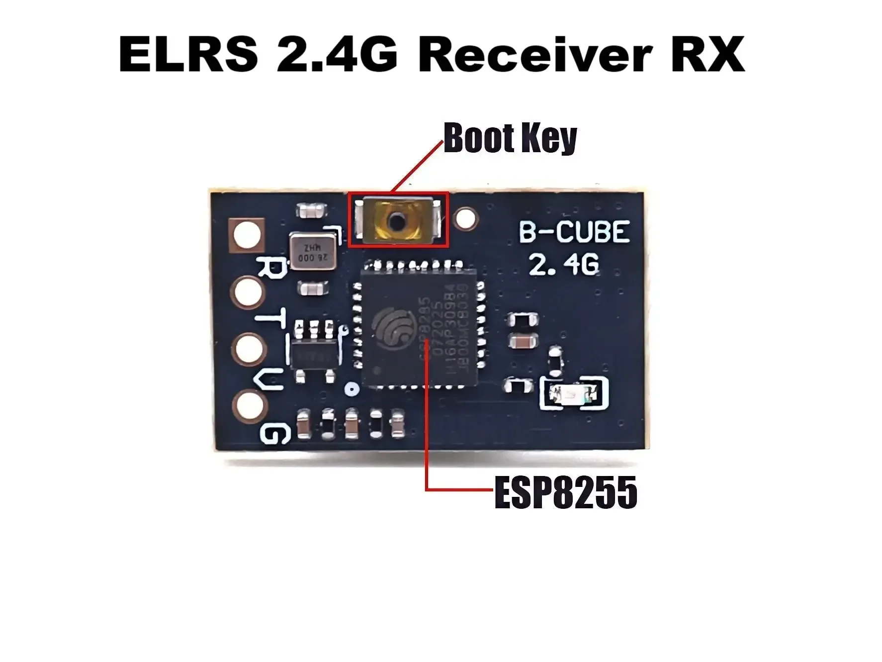 B-CUBE ELRS 2.4G Nano-ontvanger met T-type antenne Ondersteuning WIFI-upgrade voor FPV Drones Crossover-model