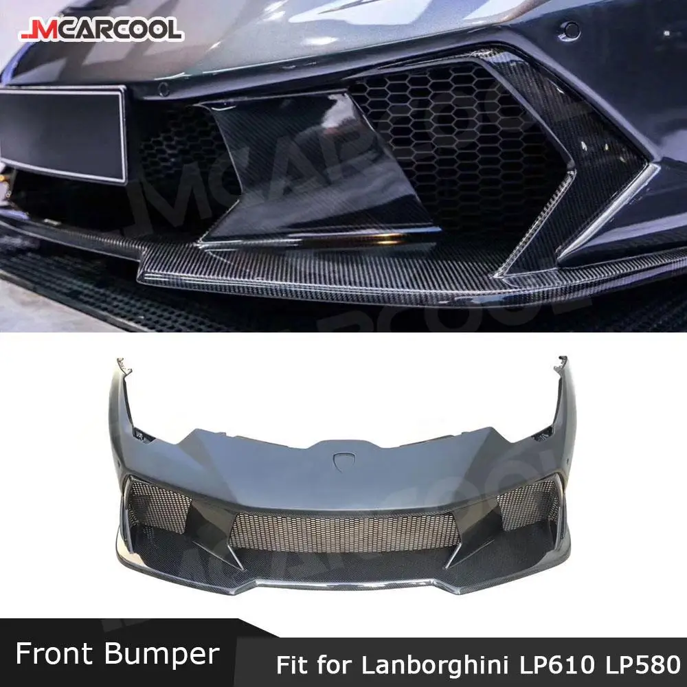 

Dry Carbon fiber Front Bumper Head Hugger Mesh Grills Guard case For Lamborghini Huracan LP610 LP580 Facelift V Style Body Kits