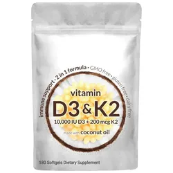 180-540 Capsules 2 In 1 Formal Vitamin D3 K2 Supplement Softgels Coconut Oil Enhancing Immunity