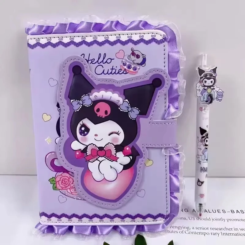 Sanrio Stationery Gift Box Set Kuromi Hellokitty Lace Notebook Stickers Pen Washi Tape Cute Kawaii Birthday Gift for Girls Kids view 4