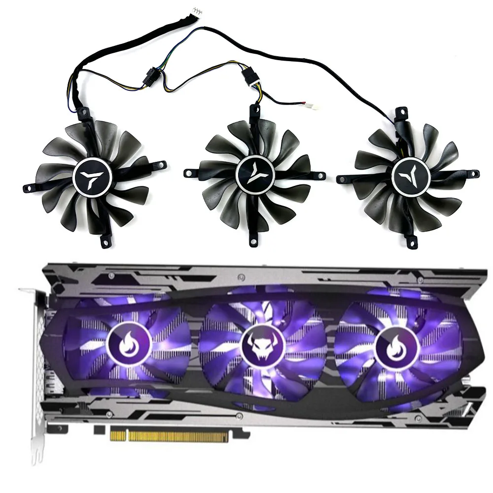 NOWY wentylator chłodzący 3FAN 85mm 4pin 6PIN do kart graficznych YESTON RTX3060 3060TI RX590 RX6600XT RX6700XT GTX1660Super GPU FAN