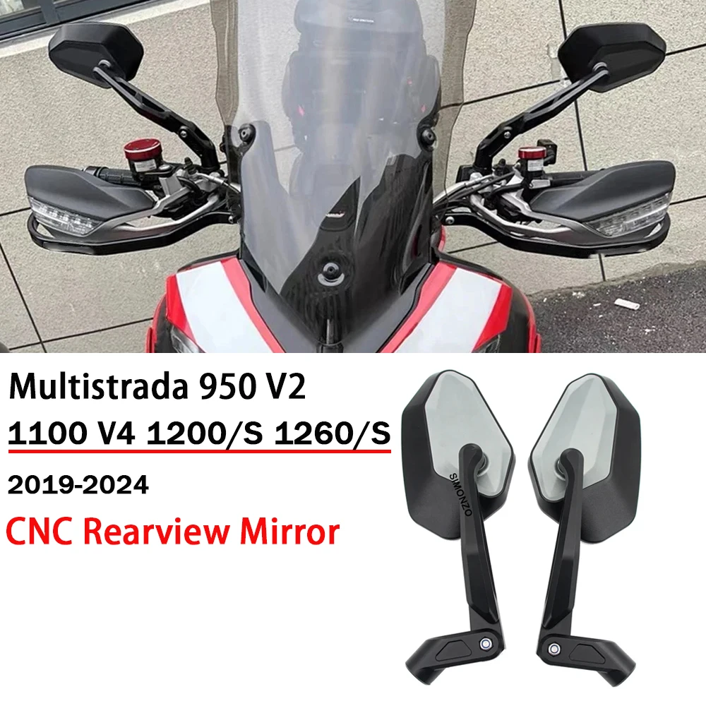 

Multistrada 1200 зеркало заднего вида для Ducati Multistrada 950 V2 1100 V4 1200/S 1260/S регулируемое крыло стелс зеркало комплект 2019-