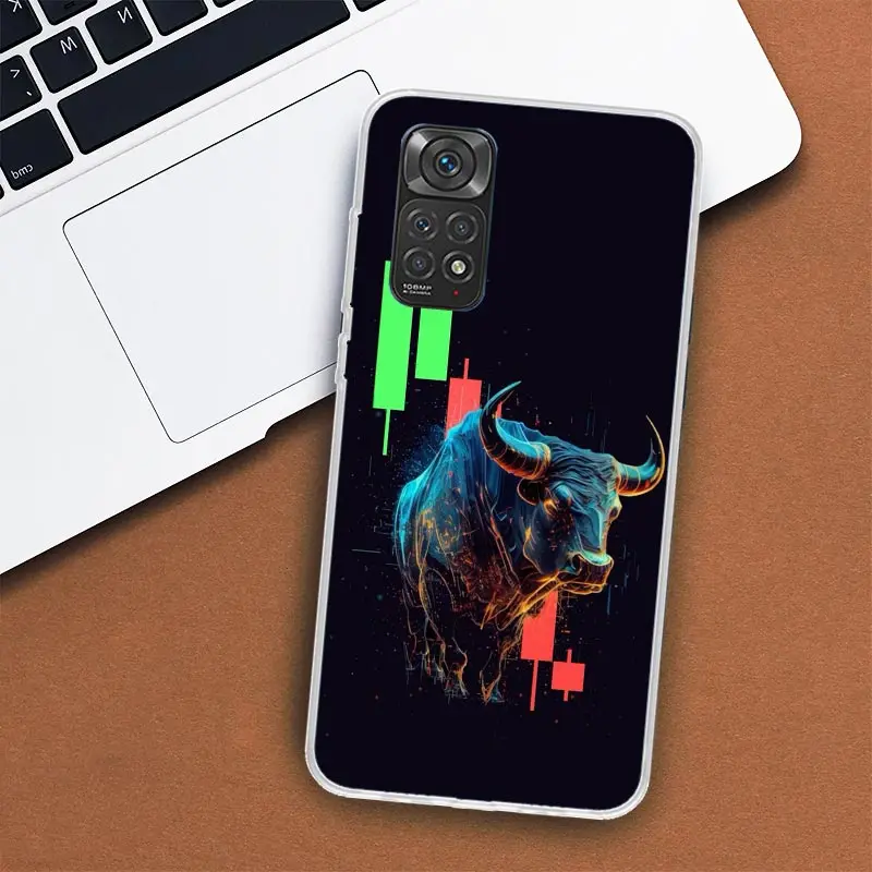 Trade Investment Forex Stock Market Phone Case For Xiaomi Redmi Note 13 12 12S 11 11S 10 10S 9 9S 11T 11E Pro Plus 8 8T 7 + Coqu