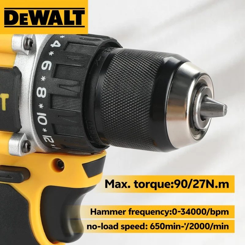 DeWalt 20V batterie au Lithium Rechargeable sans brosse perceuse à percussion perceuse multifonction perceuse à main électrique Dcd805 sac DeWalt