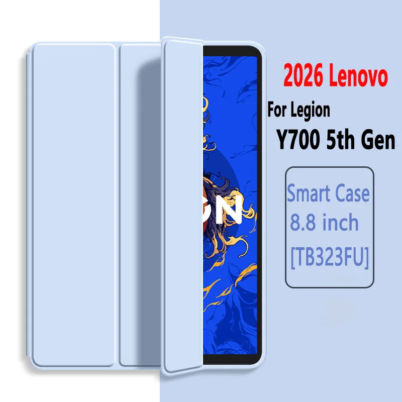 Für Lenovo LEGION Y700 5. Generation 2026 Hülle 8,8 Zoll TB323FU Magnetischer Dreifach-Standfuß Silikon-Rückseite Funda Coque Y700 Gen 5 8,8 Zoll Cover