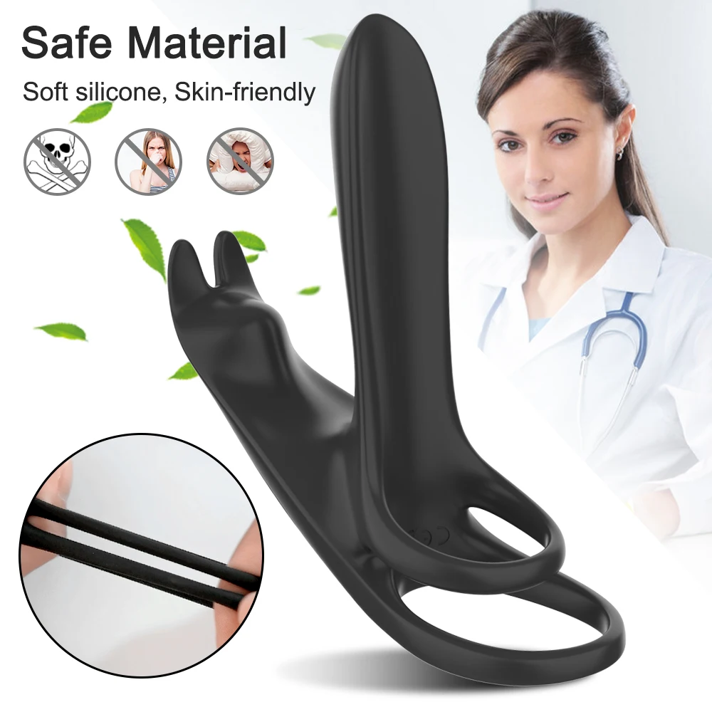 Wireless Vibrating Cock Ring Penis Delay Ejaculation With Double Remote Control Cockring Adults Goods Sexy Toys for Men Couple