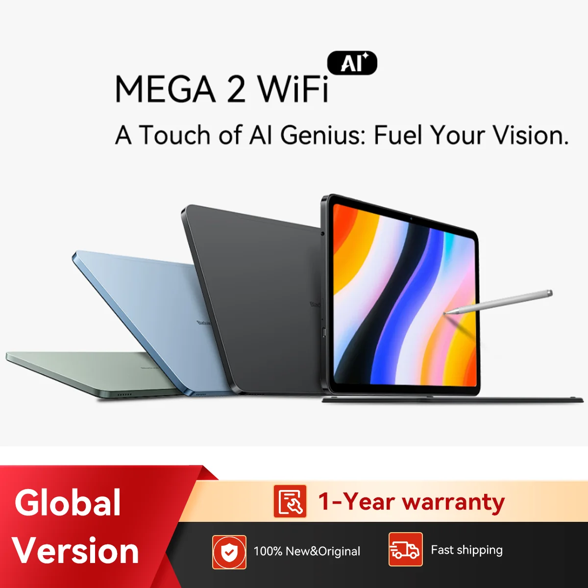 

Blackview MEGA 2 Wi-Fi Планшетный ПК 12 дюймов 2K FHD+ Дисплей Unisoc T615 12 ГБ ОЗУ 256 ГБ ПЗУ 9000 мАч Аккумулятор 16 МП Android 15 Планшеты